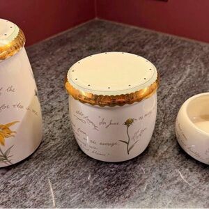 Kohler Artist Edition Prairie Flowers sink canister set of 3 EUC